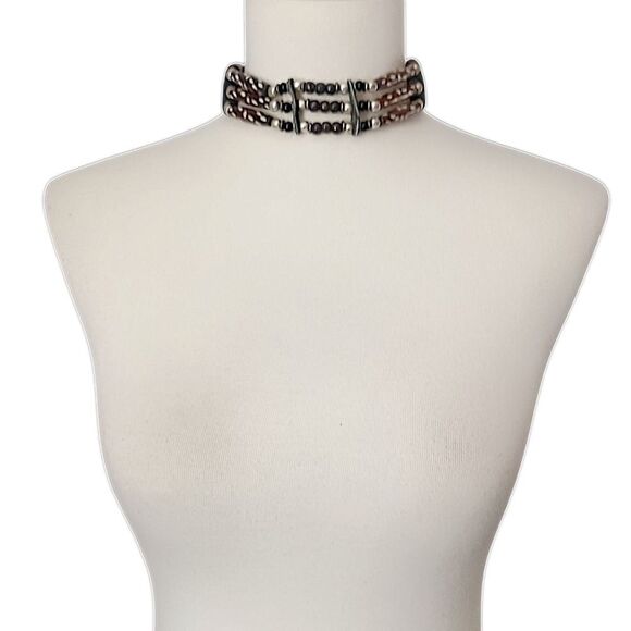 Native American Style Choker Necklace Ceramic Beaded Tribal Ethnic Bohemian - Picture 9 of 16